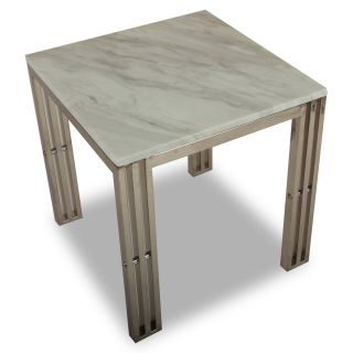 Carrara Marble Square End Table   End Tables