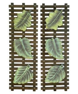 3 Leaves Wall Decor   Set of 2   Wall Sculptures and Panels