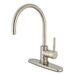 Kingston Brass Concord KS8718DLLS Single Handle Kitchen Faucet with Deck Plate   Kitchen Faucets