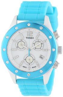 Timex Women's T2N833AB Originals Sport Chronograph Crystal Accents Blue Strap Watch Timex Watches