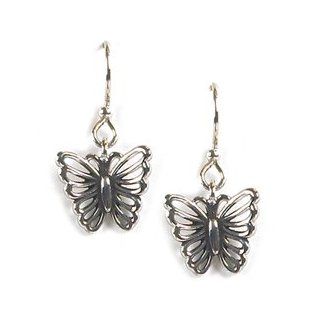 Jody Coyote Flourish Antiqued Butterfly Earrings E834 Dangle Earrings Jewelry