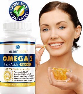Essenticals Tm   Essential Fatty Acids   For Emotional Health and Healthy Brain & Heart Function   Norwegian Fish Oil Pharmaceutical Grade   800 Epa 600 Dha Formula   Allergies Omega 3   No Artificial Color, Flavor or Sweetener   Money Back Guarantee 