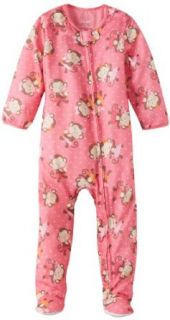 Little Me Baby Girls Infant Monkey Zip Front Footie, Pink Print, 12 Months Infant And Toddler Pajama Sets Clothing