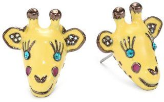 Betsey Johnson "Critter" Giraffe Stud Earrings Jewelry