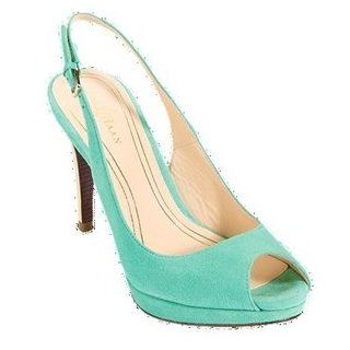 Cole Haan Women's Chelsea Open Toe Sling Green Thumb Suede Shoes   D39664 Pumps Shoes Shoes