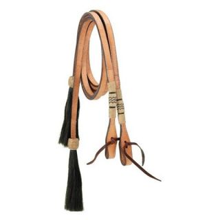 Royal King Split Reins with Braided Rawhide and Horsehair Tassels   Western Saddles and Tack