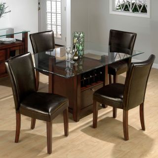Jofran Chelsea Dining Table and 4 Chestnut Chairs   Dining Table Sets