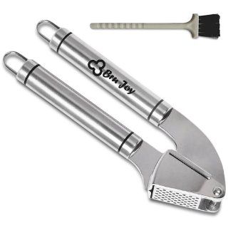  FATHER'S DAY SPECIAL Best Garlic Press Stainless Steel with Cleaning Brush   Awesome Reviews   Top Rated Crusher Mincer for Unpeeled Cloves and Ginger   Heavy Duty Premium Quality Stainless Steel From Head to Toe   Ergonomic Handles Give Easy 