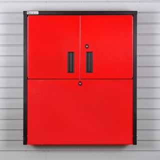 Geneva Large Service Cabinet with Fixed Shelves   Black and Red   Cabinets