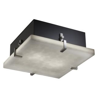Justice Design Group CLD 5555   Clips Clips 12" Square Flush   Mount   Brushed Nickel   Ceiling Lighting
