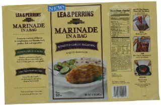 Lea & Perrins Roasted Garlic Balsamic Marinade In A Bag, 12 Ounce Package (Pack of 10)  Gourmet Marinades  Grocery & Gourmet Food