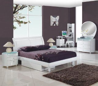 Global Furniture USA Emily Collection MDF/Wood Veneer Bedroom Set with Full Bed, White   Bedroom Set Kids