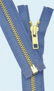 24" Medium Weight Jacket Zipper YKK #5 Brass ~ Separating ~ 839 Blue Jean (1 Zipper/pack)
