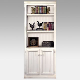 kathy ireland Home by Martin Southampton Wood Bookcase with Doors   White   Bakers Racks