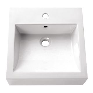 Avanity 18 in. Above Counter Square Vessel Vitreous China Sink   White   Bathroom Sinks
