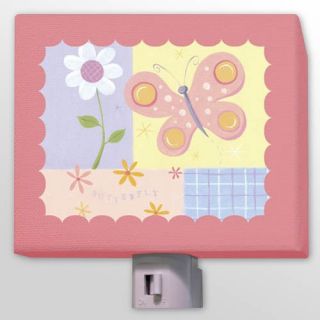 Oopsy Daisy Butterfly Plaid Canvas Night Light   Kids and Nursery Wall Art