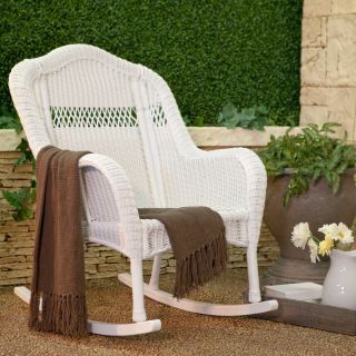 Coral Coast Casco Bay Resin Wicker Rocking Chair   Outdoor Rocking Chairs