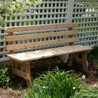 Creekvine Designs Cedar Backed Garden Bench   Outdoor Benches