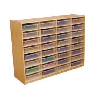 Wood Designs 32 Letter Tray Storage Unit with 3 in. Trays   Toy Storage