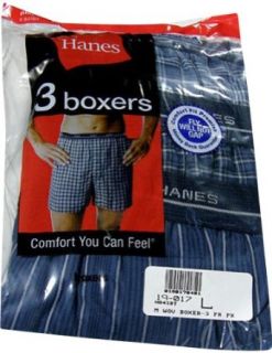 Hanes   Mens Woven Boxers (Pack of 3) 841 at  Mens Clothing store Boxer Shorts