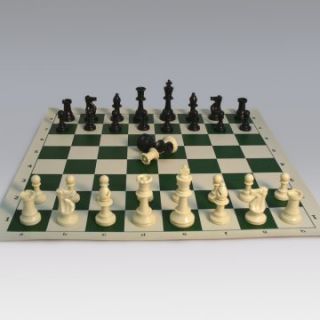 Tournament Chess Set with Vinyl Board   Chess Sets