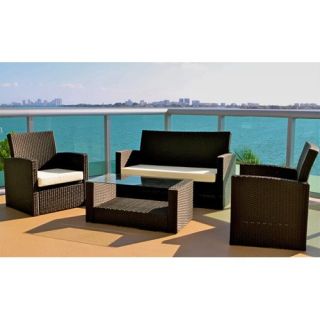 Cabo All Weather Wicker Conversation Set   Seats 4   Wicker Furniture