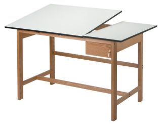 Alvin Titan II Solid Oak Split Top Drafting Table   Drafting & Drawing Tables