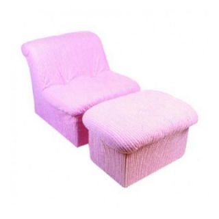 Fun Furnishings Pink Chenille Kids Cloud Chair & Ottoman   Kids Sofas