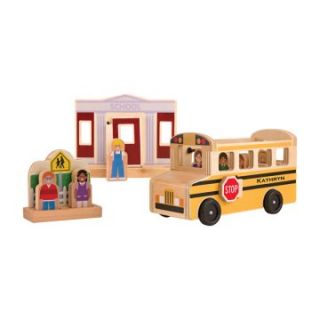 Melissa and Doug Personalized Whittle World School Bus Set   Playsets