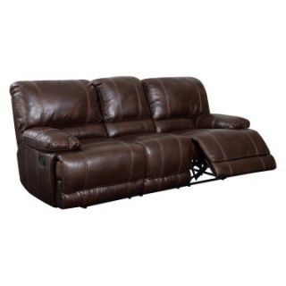Global Furniture U1953 Leather Reclining Sofa   Brown   Sofas