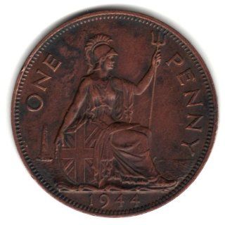 1944 UK Great Britain English Large Penny Coin KM#845 