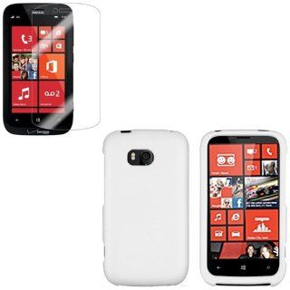 iFase Brand Nokia Lumia 822 Combo Rubber White Protective Case Faceplate Cover + LCD Screen Protector for Nokia Lumia 822 Cell Phones & Accessories