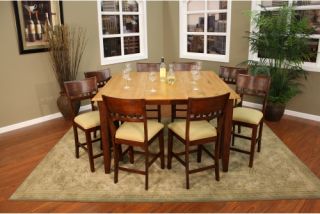 AHB Andria 9 Piece Counter Height Set with Andria Stools   Dining Table Sets