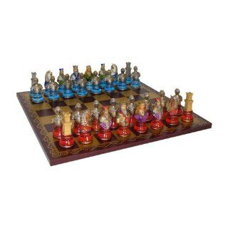 Camelot Busts Painted Resin Chess Set   Multi Color Pieces Toys & Games