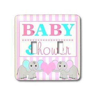 lsp_57085_2 Janna Salak Designs Baby   BABY Shower   Cute Twin Elephants Pink and Blue   Light Switch Covers   double toggle switch   Wall Plates  
