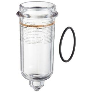 Parker PS846P Polycarbonate Bowl with No Drain for 17L and 07L Series Lubricator, 4.9oz and 6oz Capacity, 150 psig Compressed Air Lubricators