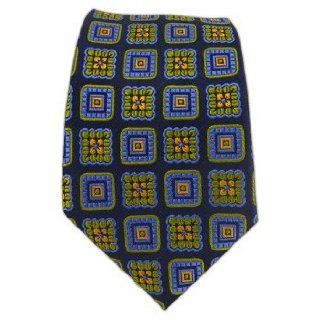 100% Silk Woven Navy Blue Gatsby Geometric Patterned 2 1/2" Skinny Tie at  Mens Clothing store Neckties