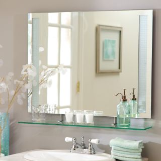 Frameless Roxi Wall Mirror with Shelf   31.5W x 23.6H in.   Wall Mirrors