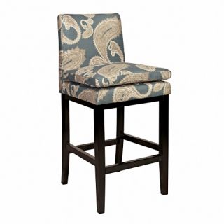 angeloHOME Marnie 30 in. Bar Stool   Feathered Paisley French Blue   Bar Stools