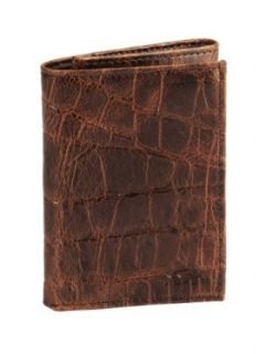 Roper Men's Croc Print Tri Fold Wallet Brown One Size at  Mens Clothing store Apparel Belts