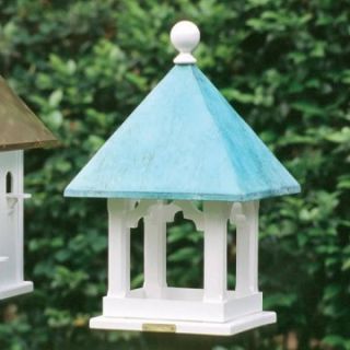 Lazy Hill Farms Blue Verde Copper Roof Square Bird House   Bird Houses