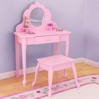 KidKraft Medium Diva Table & Stool   Pink   Kids Bedroom Vanities