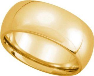 8mm Comfort Fit Band in 14k Yellow Gold   Size 10 Jewelry