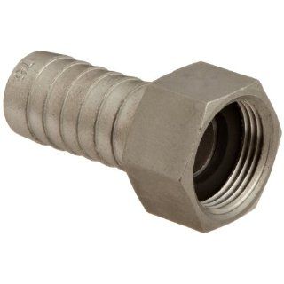 Dixon RES848 Stainless Steel 316 Hose Fitting, Short Shank Coupling with Nut, 1" NPSM Female x 1" Hose ID Barbed