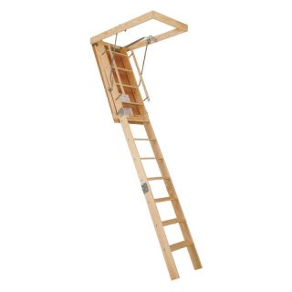 Century 8.9 ft. Spacemaker Wooden Attic Stair   Ladders and Scaffolding