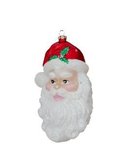 Barcana 5 Inch Shatterproof Santa Head, Christmas Ornaments, Set of 2  
