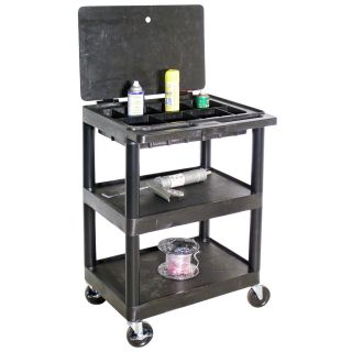 Luxor 3 Shelf Mechanics Tool Storage Cart with Lid   Tool Chests & Cabinets