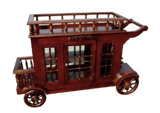 D ART Wine Cabinet Trolley Large in Mahogany Wood  