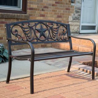 Metal Star 4 ft. Curved Back Garden Bench   Outdoor Benches