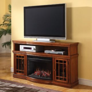 Muskoka Dwyer Burnished Pecan Electric Fireplace Media Console   TV Stands